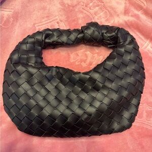 Black Woven Handbag”Bottega Veneta inspired”